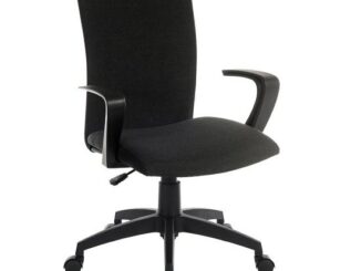 Atlas Fabric Home Office Chair In Black With Castors
